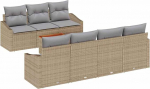 8-teiliges Garten-Sofa-Set mit Kissen in Beige aus Poly-Rattan Gartenlounge Model3347791