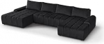 Costa Diivan XXL - 367 x 169 cm - Diivan, U-kujuline diivanvoodi, k&uuml;lalisvoodi - Diivan magamisfunktsiooniga, diivanvoodi - Diivanvoodi voodikastiga - Veluur - grafiit (Vogue 17)
