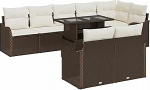 Garten-Sofa-Set mit Kissen 9 tk Braun Poly Rattan Model3348484