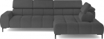 DomoHome Polsterecke L-Form Rechte Ecksofa mit Schlaffunktion Schlafsofa klein 3-Sitzer verstellbare Kopfst&uuml;tzen und Sitz, Stoff: Salvador 177x270x99 cm, Silber