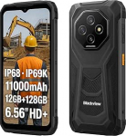 Blackview Fort 1 AI Outdoor Smartphone, Magic AI Photo Editor, 12GB+128GB, 11000mAh aku, 16MP+8MP, 6.56'' HD+, IP68 IP69K vastupidav mobiiltelefon ilma lepinguta, Android 15, Dual SIM, GPS NFC - mustanahaline.