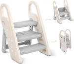 Onasti Step Stool for Children, 2 taset - 3 tasandit reguleeritava k&otilde;rgusega lastetool, samm-tool lapsele, &otilde;ppetorn k&auml;epidemetega, kokkupandav, multifunktsionaalne, vannituppa, v&auml;ikelaste tuppa, k&ouml;&ouml;ki