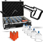 Pulox Cupping klaasid karbis - komplekt 19 alumiiniumkarbis koos pumbaga - Cupping koos vaakumpumbaga