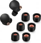 3 Pairs Memory Foam Tips for Sony WF-1000XM4 Non Slip Replacement Earbuds for Sony True Wireless Headphones, Fits in Charging Case, Perfect Noise Cancellation, 3 Pairs (Small, Black)
