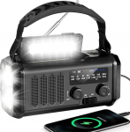 Crank Radio, h&auml;daolukorra raadio koos 20000 mAh energiapangaga, AM / FM ehitusplatsi raadio, Crank & 3-Way Solar Radio koos maailma vastuv&otilde;tjaga (must)