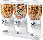 Kolmekordne teravilja dosaator t&ouml;&ouml;lauale 2L, &otilde;hukindel teraviljapakend s&auml;ilitamiseks, koguv&otilde;imsus 6L k&ouml;&ouml;gikapile, p&ouml;&ouml;rlev kuiva toidu dosaator maiustuste, p&auml;hklite, kohvip&auml;hklite jaoks, valge