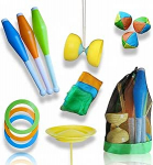 alldoro 60130 Žongleerimise komplekt seljakotis - 16 t&uuml;kki - žongleerimism&auml;ng diabolo'ga lastele alates 3. eluaastast ja algajatele