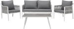 Beliani Modern Outdoor 4 Piece Garden Sofa Set Aluminium Frame Polyester Cushion Latina