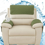 NNSMUN Sofa Armrest Cover, Headrest Cover for Recliner Chair Arm Cover, Armchair Slipcover Nonslip Quilted Furniture Protector for Pets Leather Sofa Couch (Army Green, 3 Seater (5 Pieces)