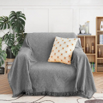 Sofabezug Stuhlbezug kleine Couchbezug grau Couchschutz Sofa&uuml;berwurf Bezug f&uuml;r Couches waschbar Luxus Bettdecke Sofa-Schonbez&uuml;ge f&uuml;r Haustiere, Kinder (180,3 x 231,1 cm, Gr&ouml;&szlig;e M, Grau)