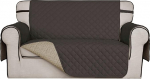 ISSUNTEX Super Non-Slip Couch Covers for 2 Pillows, Couch Sofa, Water Resistant Quilted Sofa Slipcover, Furniture Protector for Dogs, Pets, Kids(Loveseat, Chocolate)