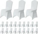White Spandex Chair Cover Lycra Wedding Banquet Birthday Party Dining Elasticated Curved Front by Trimming Shop