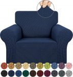 KEKUOU Stretch Sofa Slipcover for Single Bed 1 Piece Couch Sofa Cover (32"-55") Furniture Protector 1 Seater Sofa with Elastic Bottom for Kids Pet Jacquard Fabric with Small