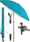 4smile SunnyJoy R&otilde;duvarju l&auml;bim&otilde;&otilde;t 200 cm, 3-in-1 komplekt - UPF 50+ r&otilde;duvarju + p&auml;ikesevarju hoidja r&otilde;dupiirded + p&auml;ikesevarju kaitsekate - p&auml;ikesekaitse r&otilde;du, aia vihmavarju, t&uuml;rkiissinine v&auml;rvus