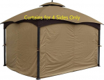 APEX Garden 4-k&uuml;lgne privaatsuse k&uuml;lgseinakardinate komplekt 3.0m x 3.6m Gazebo jaoks (beež)