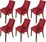 WJHDWYD Elastne sametkate Wing Chairile, komplekt 1, paks s&ouml;&ouml;gitoa tooli kate, eemaldatav, pestav tugitooli kaitsekate, kuldne, komplekt 1 (Vin Rouge, Lot de 6)