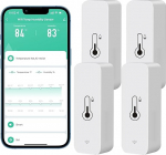 Comboss WiFi h&uuml;gromeeter/termomeetri andur, traadita temperatuuri ja &otilde;huniiskuse andur sise- ja v&auml;litingimustes kasutamiseks koos kaugjuhtimissignaaliga, t&ouml;&ouml;tab koos Tuya rakendusega, 4 komplekti