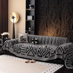 tianxinbaobei &Uuml;berwurfdecke f&uuml;r Couch, Boho-Sofa-&Uuml;berwurfdecken, Boho-Sofa-Schonbez&uuml;ge, Chenille-Couchbezug, Decke f&uuml;r Liege, geometrischer Sofa-Bezug (1 St&uuml;ck, Hellgrau, 180 x 205 cm, Liege)