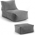 mokebo&reg; Bean Bag koos tugitooliga lastele ja t&auml;iskasvanutele 'Der Gelassene', EPS helmedega t&auml;idetud Bean Bag, lamamistool siseruumidesse, istmepadi, p&otilde;randapadi, p&otilde;randatooli, kangast tugitool, antratsiidi v&auml;rvi.