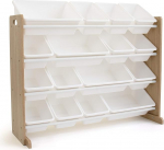 Humble Crew suur laste riiul naturaalses / valges v&auml;rvitoonis. 16 kasti m&auml;nguasjade jaoks, ideaalne laste magamistubadesse, loo n&uuml;&uuml;d loodusliku v&otilde;lu korralagedus.