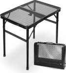 Kokkupandav laudgrill-laud metallv&otilde;rguga 60 x 40 cm, 2 reguleeritava k&otilde;rgusega - kerge kokkupandav laud v&auml;ike grillimiseks, telkimiseks, aeda, r&otilde;dule, kalap&uuml;&uuml;giks ja &otilde;ues toiduvalmistamiseks (must)