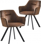 B&D home Cyrus s&ouml;&ouml;gitoa toolid 2-st komplektist - polsterdatud toolid k&auml;etugedega, mokkade v&auml;limus, pruun, pulberv&auml;rvitud metallraam, t&ouml;&ouml;stuslik disain k&ouml;&ouml;ki, s&ouml;&ouml;gituppa, elutuppa, kontorisse.