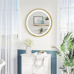 kleankin Vannitoa peegel, dimmerdatav seinapeegel m&auml;lufunktsiooniga, &uuml;mmargune valguse peegel ajam&otilde;&otilde;duga, LED-valgusega vannitoa peegel, IP44, alumiinium sulamist, 60 x 60 cm