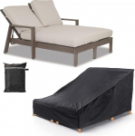 Patio Double Wide Chaise Lounge Cover Winterproof 82 tolli veekindel 420D Oxfordi kangast Tear ja UV-kindel Outdoor Chaise Lounge All Weather Protection