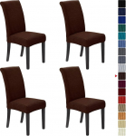 Howhic Stretch Chair Covers for Dining Room, komplekt 4, eemaldatav pestav s&ouml;&ouml;gitool Slipcovers, istme kaitsja, suur kodu kaunistus ja bankett polsterdus (&scaron;okolaad, 4 t&uuml;kki)