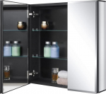 Fundin mustast alumiiniumist vannitoa peegelkapp 24" x 24", mis on paigaldatav kaksikuksega ja reguleeritavate riiulitega.