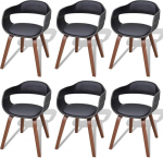 VidaXL Chaise de salle &agrave; manger 6 tk Cadre en bois Cuir synth&eacute;tique