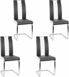 Vegas Cantilever toolid 4 s&ouml;&ouml;gitoolist koosnev komplekt k&ouml;&ouml;ki/s&ouml;&ouml;gituppa/kontorisse (must - valge, 4)