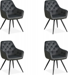 Homestyle4u 2343 4 s&ouml;&ouml;gitooli komplekt Sametist elutoa k&ouml;&ouml;gitool Polsterdatud tool koos k&auml;etoega Hall 4-st komplektist