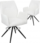 HOMELUX 2-st p&ouml;&ouml;rlevast s&ouml;&ouml;gitoolist koosnev komplekt, k&ouml;&ouml;gitoolid, maksimaalne koormus 110 kg, metallist jalgade ja seljatoega polsterdatud tool s&ouml;&ouml;gituppa, k&ouml;&ouml;ki, valge