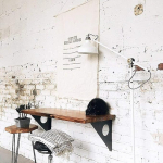 Industrial Rustic Wall Table S&ouml;&ouml;gilaud Desk Pine Wood Wall Mounted Bar Tables (119x35cm)