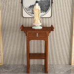 Meditationsaltartisch mit Schubladen, Puja-St&auml;nderschrank, chinesische Buddha-Nische f&uuml;r Wohnzimmer, Schreine und Tempel - Braun, 108 x 68 cm (42,5 x 26,8 Zoll)