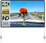 120-tolline kaasaskantav projektsiooniekraan koos stendiga, 16:9 4K HD projektsiooniekraan koos kandekotiga, sise- ja v&auml;litingimustes kasutamiseks kodukino aed-kino reisimiseks