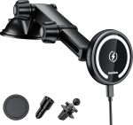 MAGJIEYX MagSafe Car Mount laadija, magnetiline auto mobiiltelefoni juhtmevaba hoidja koos kiire Max 36W QC3.0 laadimisadapteriga iPhone 16/15/14/13/12 seeria jaoks, 3 in 1 ventilatsioon/lauaplaat/tuuleklaas/n&auml;itja