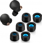 OPODEE Memory Foam Tips for Sony WF-1000XM4, libisemiskindlad asendusk&otilde;rvaklapid Sony True Wireless k&otilde;rvaklappidele, sobivad laadimiskohvrisse, t&auml;iuslik m&uuml;rasummutus, 3 paari (suur, must)