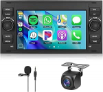 Hodozzy Carplay autoraadio Ford Transitile alates 2005. aastast koos Navi/WiFi, 7-tolline Fordi autoraadio 2 DIN Bluetooth Android Car / Mirror Link / 32 EQ/FM/RDS/SWC/USB + tagurduskaamera + tagurduskaamera