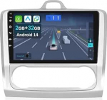9-tolline Android 14 autoraadio Ford Focus 2012-2018 koos juhtmevaba Apple CarPlay|Android Auto|Mirror Link|GPS navigatsioon|Bluetooth 5.0|WiFi|USB|Navi|FM+Reversioonikaamera