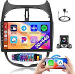 Hikity 2G 64G Android 15 autoraadio Peugeot 206 206CC 2001-2016/Cirteon C2 juhtmevaba Carplay Android autoga, 9-tolline puuteekraaniga autoraadio GPS-navigatsiooniga Bluetooth WiFi RDS FM MIC tagurdamine