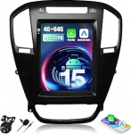 9,7-tolline Android 15 Double DIN autoraadio Buick Regal & Opel Insignia 2009-2013 | Traadita CarPlay & Android Car | 4GB RAM + 64GB ROM | GPS, Bluetooth 5.0 | Split Screen & 32EQ Sound
