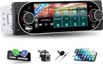 CAMECHO Autoradio 1 DIN juhtmevaba Carplay Android autoradio Bluetooth 5.2 koos tagurduskaameraga, 5,1-tolline IPS puutetundlik HD-ekraan koos FM-peeglilinkiga roolijuhtimine + USB Type-C pordid