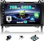 SIXWIN 2+64G Android 13 autoraadio Mercedes Benz A/B klassile W169 W245 B160 B170 B180 B200 W639 Vito Viano W906 Sprinter koos Carplay/Android autoga, 9-tolline puuteekraan WiFi GPS Bluetooth FM/RDS EQga