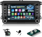 8 Core Qualcomm 4G+64G Autoradio f&uuml;r VW Volkswagen Jetta Passat Seat Golf Tiguan Skoda Polo Beetle mit Wireless Carplay & Android Auto, 7 Zoll Radio mit WiFi/GPS/Bluetooth 5.1/DPS/FM RDS Radio