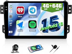CAMECHO 4+64G Android 15 Navi Autoradio f&uuml;r Suzuki Splash Ritz Opel Agila 2004-2014, 9 Zoll GPS Bluetooth Radio Incell HD mit Wireless Carplay Android Auto WiFi FM RDS EQ Mirror Link +R&uuml;ckfahrkamera