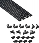 D-Line 20 x 10 mm kaablikanal kaablijuhtimiseks, kaabliriba - 20 mm (laius) x 10 mm (k&otilde;rgus) - 10 x 40 cm pikkus (4 meetrit) - must