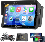 Carpuride W502PRO B B.-M-.W mootorratta CarPlay & Android auto & Dual Bluetooth, 5-tolline veekindel puuteekraan mootorratta jaoks, muusika jagamine, intercom, valgusandur, kompass, baromeeter