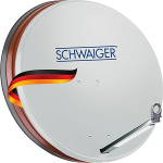SCHWAIGER 180 satelliidikanal satelliits&uuml;steem Offset antenn LNB tugivarre Mast Mount satelliidikanali satelliits&uuml;steem terasest 75 x 85 cm valge